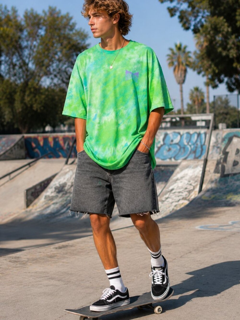 Element Skateboards Y2k 90s Green Tie Dye Shirt Size Extra Large Kelly Tied Dye